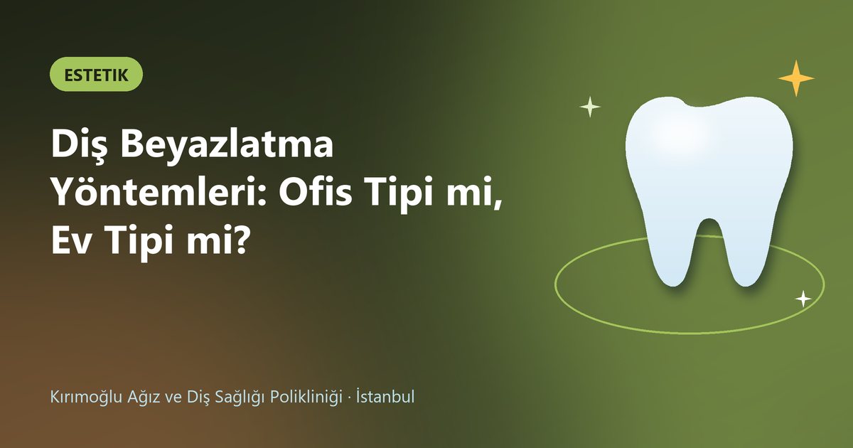 Diş Beyazlatma Yöntemleri: Ofis Tipi mi, Ev Tipi mi? – Kırımoğlu Diş blog kapak görseli
