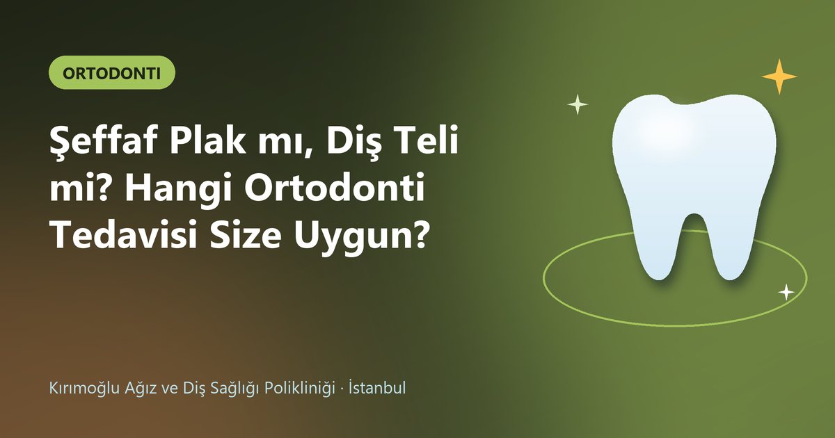 Şeffaf Plak mı, Diş Teli mi? Hangi Ortodonti Tedavisi Size Uygun? – Kırımoğlu Diş blog kapak görseli